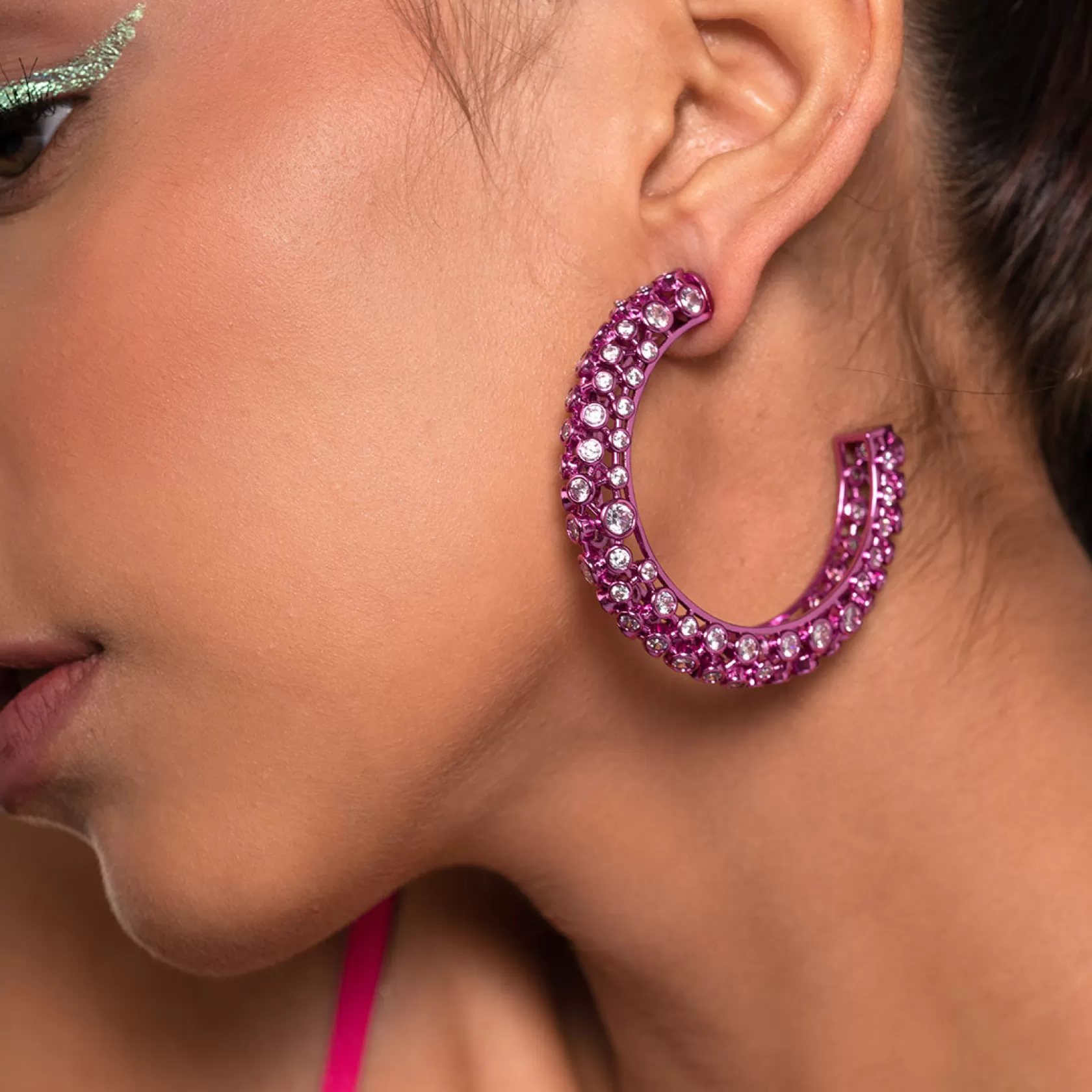 Earrings*Isharya Rani Mesh Earrings Pink