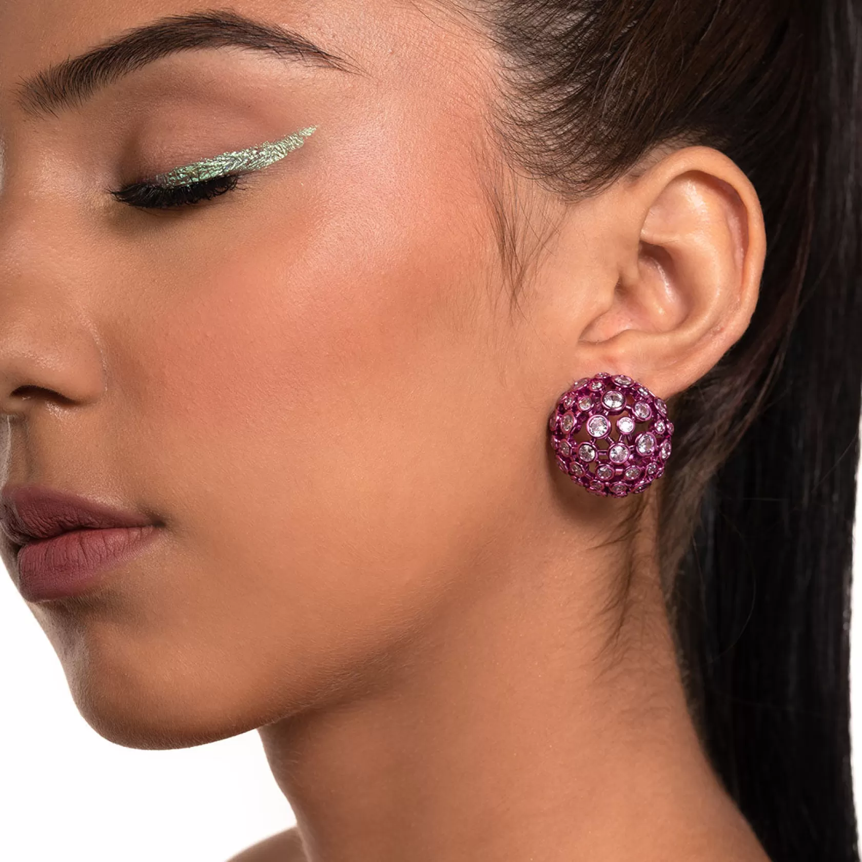 Earrings*Isharya Rani Mesh Stud Earrings Pink