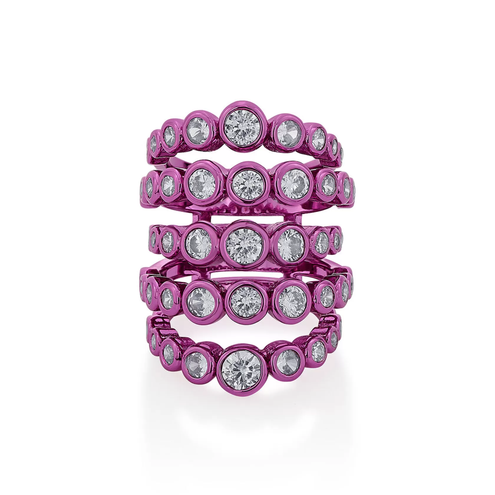 Rings*Isharya Rani Quintuple Ring Pink