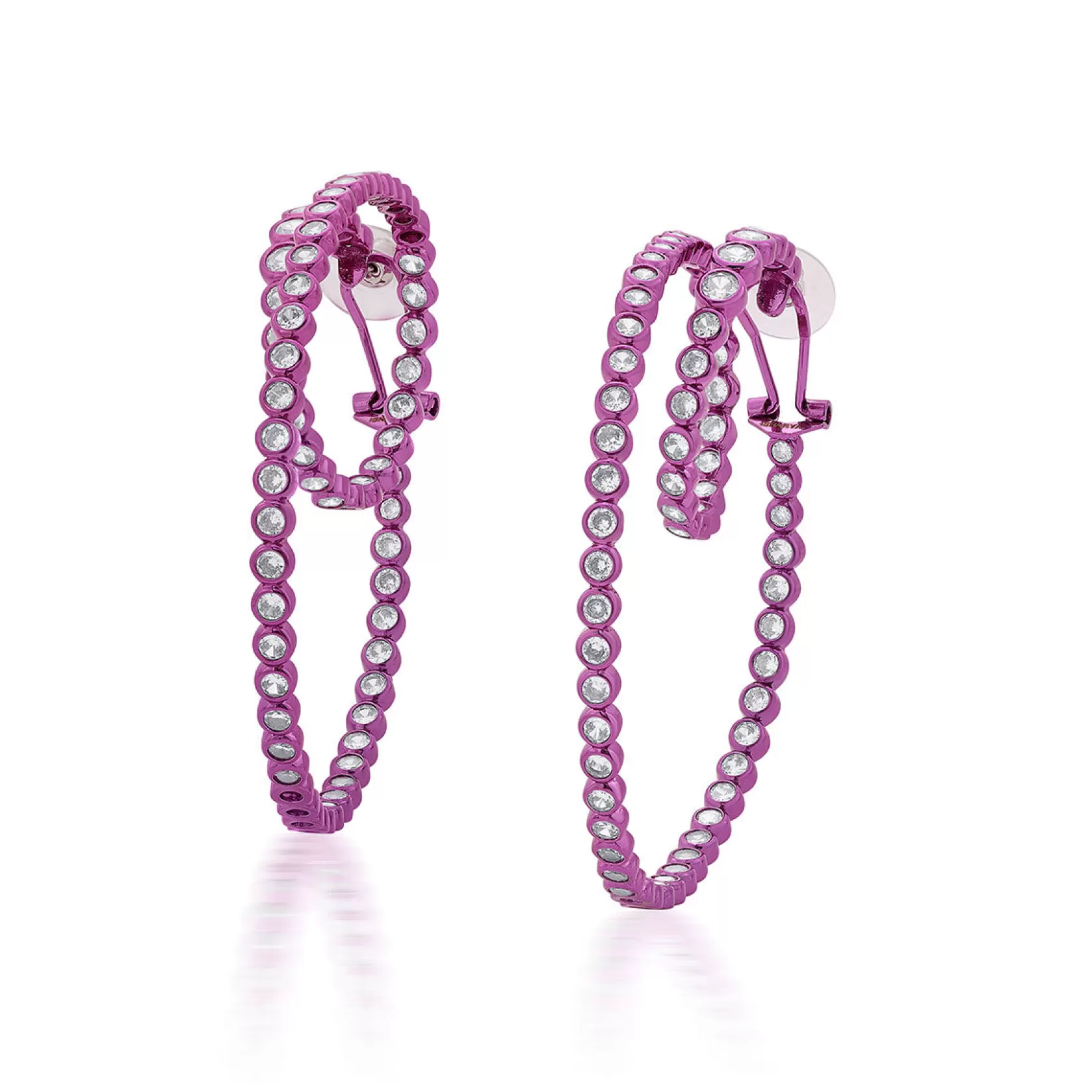 Earrings*Isharya Rani Swirl Hoop Earrings Pink