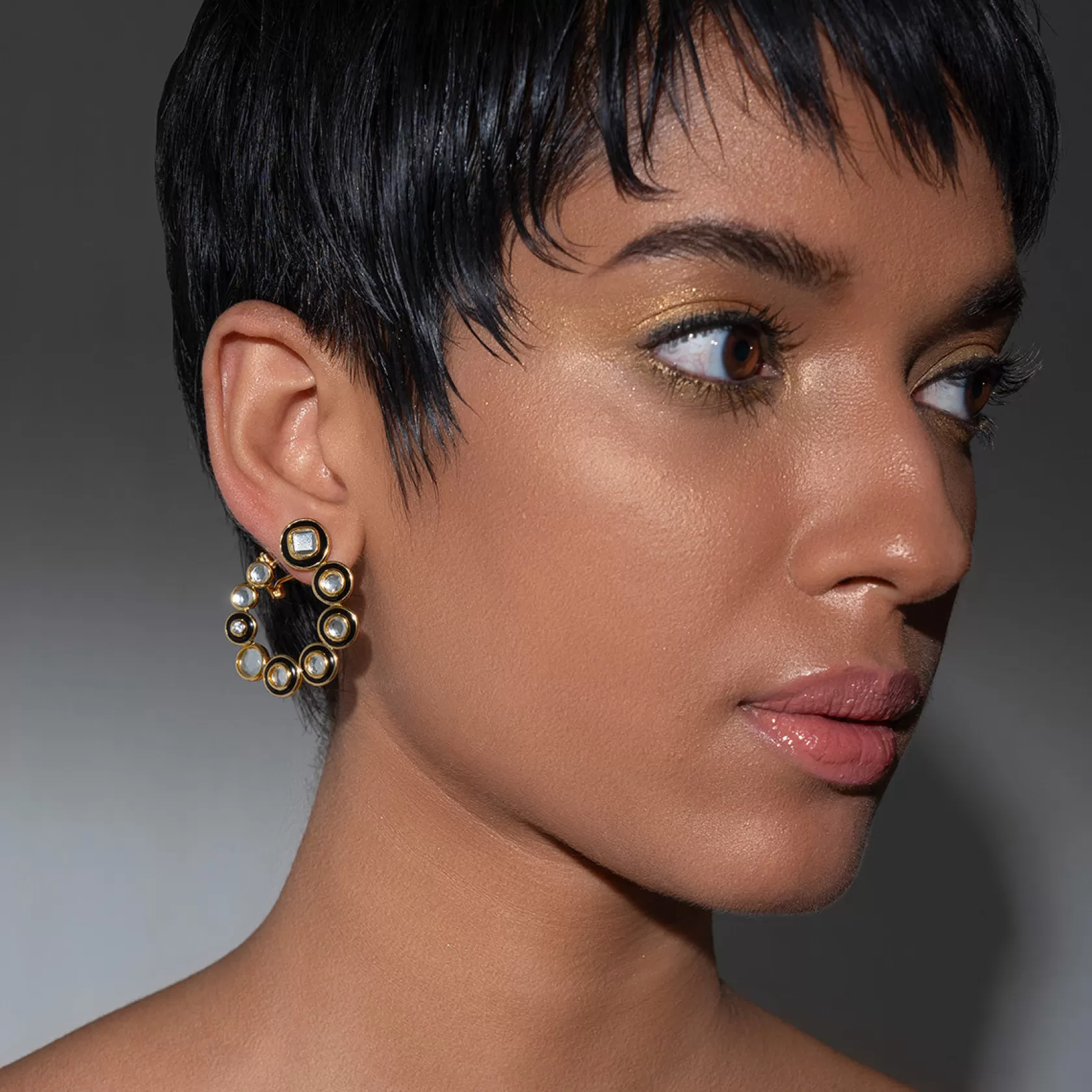 Earrings*Isharya Savage Mirror Earrings Gold