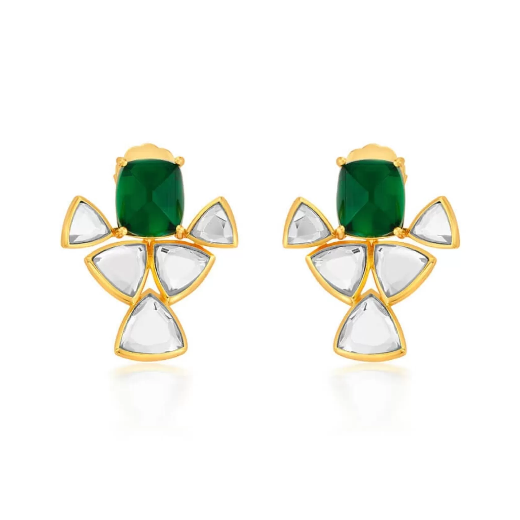 Earrings*Isharya Shiza Mirror & Hydro Emerald Geometric Earrings Green