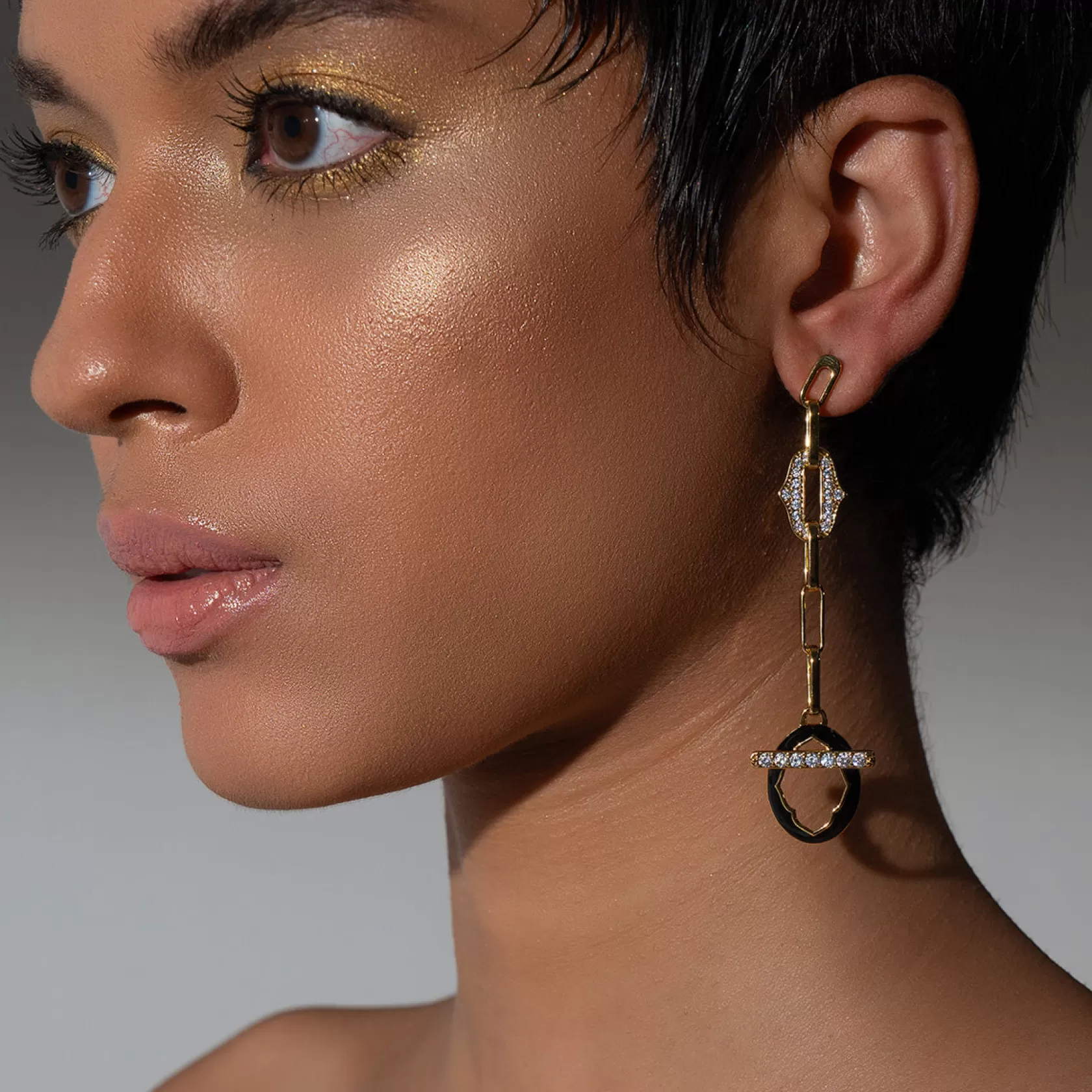 Earrings*Isharya Sliving Long Drop Earrings Gold