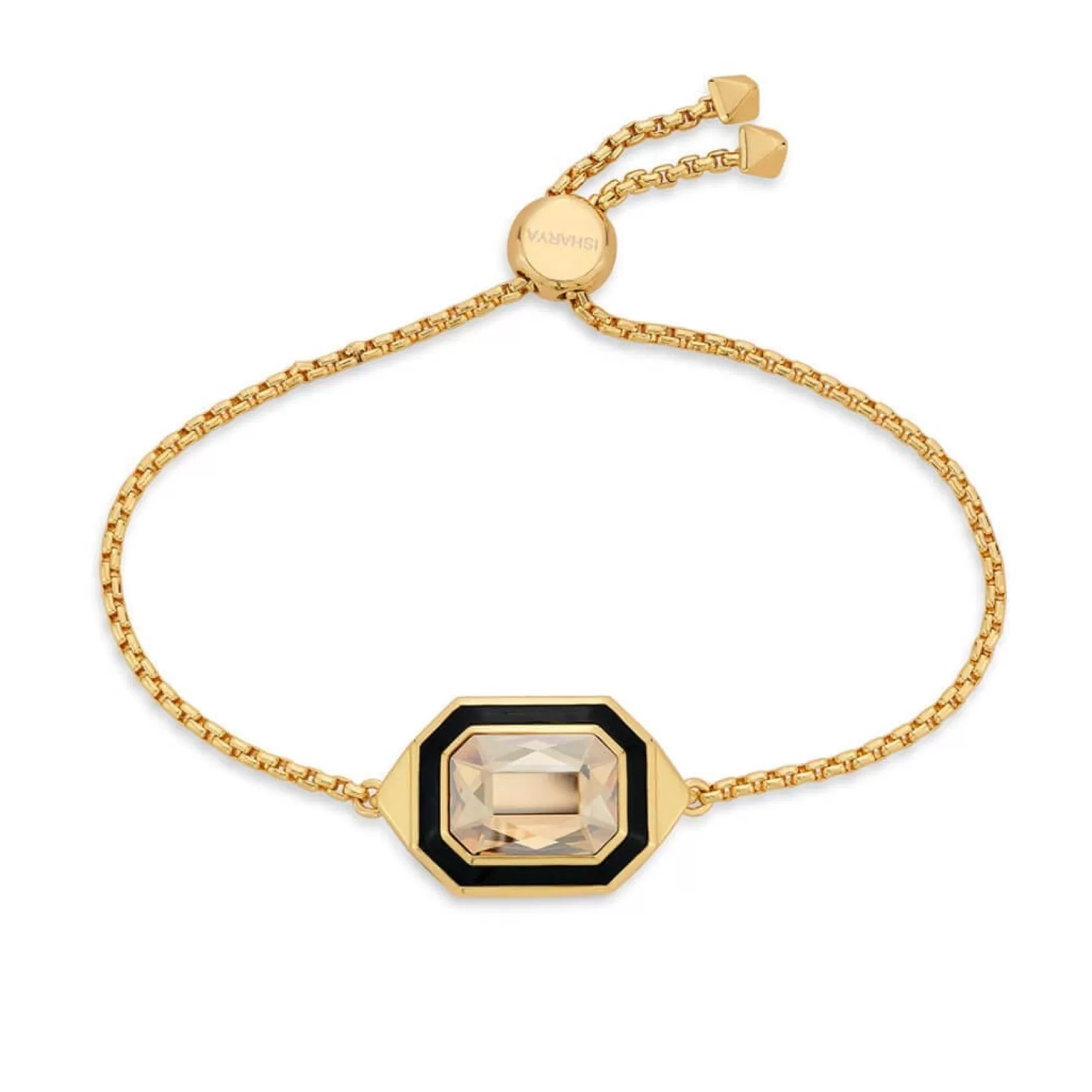 Wristwear*Isharya Soleil Black Enamel Bracelet Gold