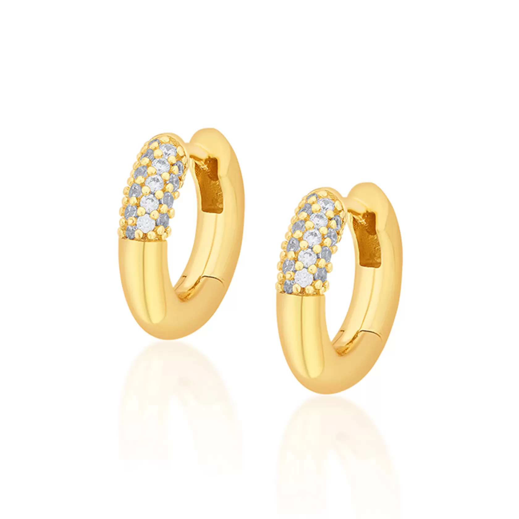 Earrings*Isharya Sparkle Cz Chubby Hoop Earrings Gold