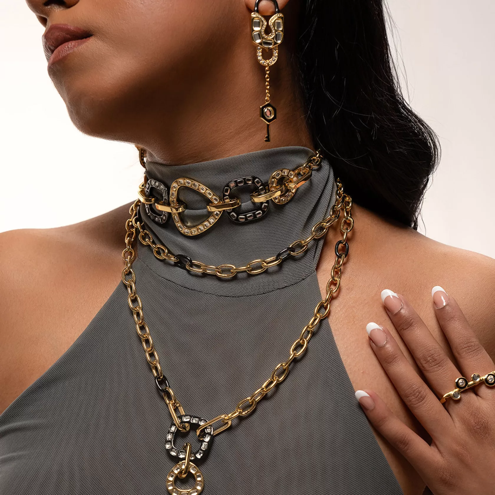 Necklace*Isharya Stan Statement Link Necklace Gold