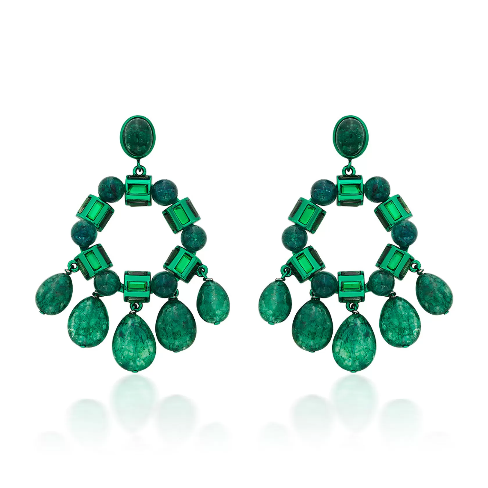 Earrings*Isharya Sultana Chandelier Earrings Green