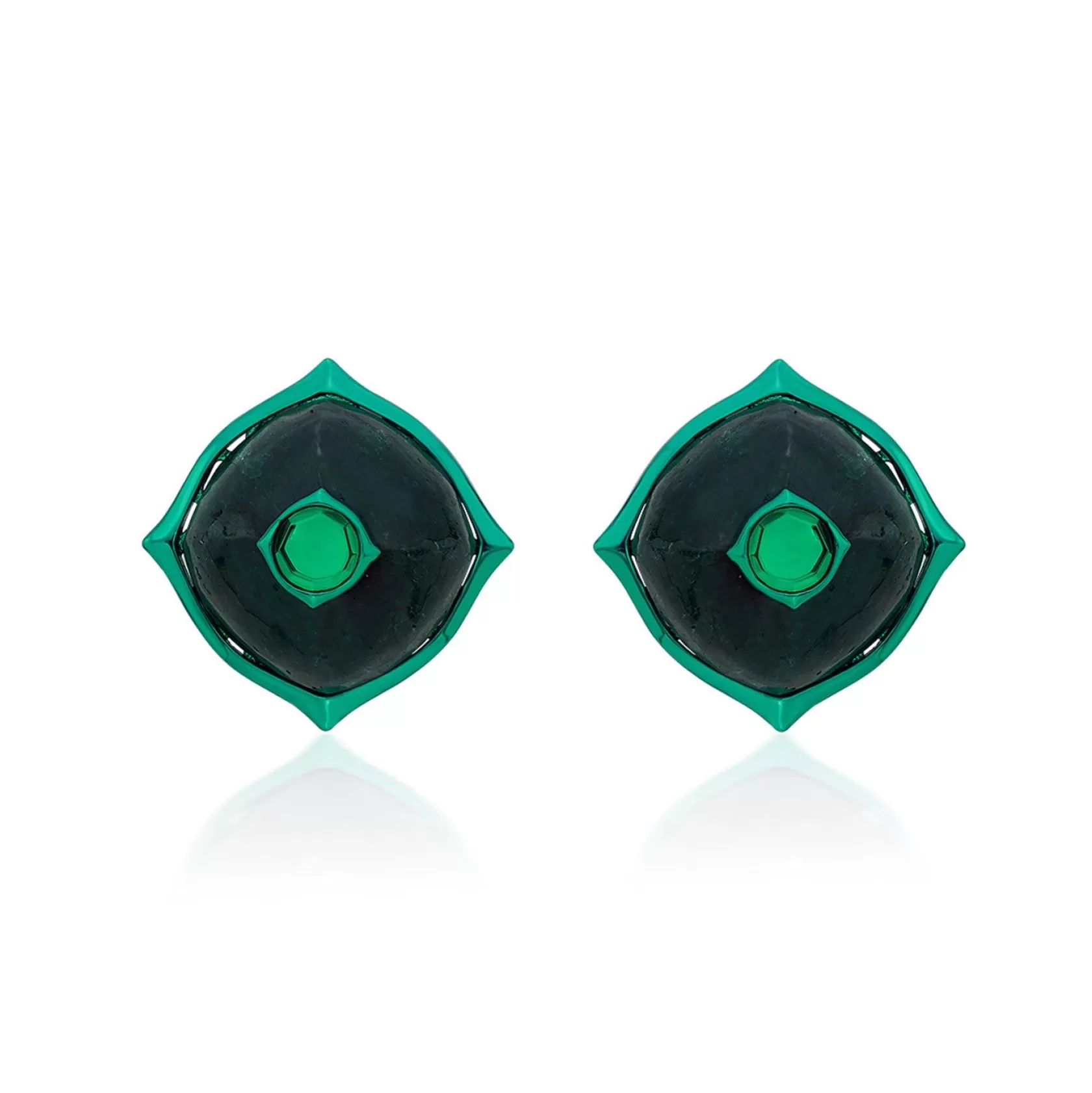 Earrings*Isharya Sultana Dome Stud Earrings Green