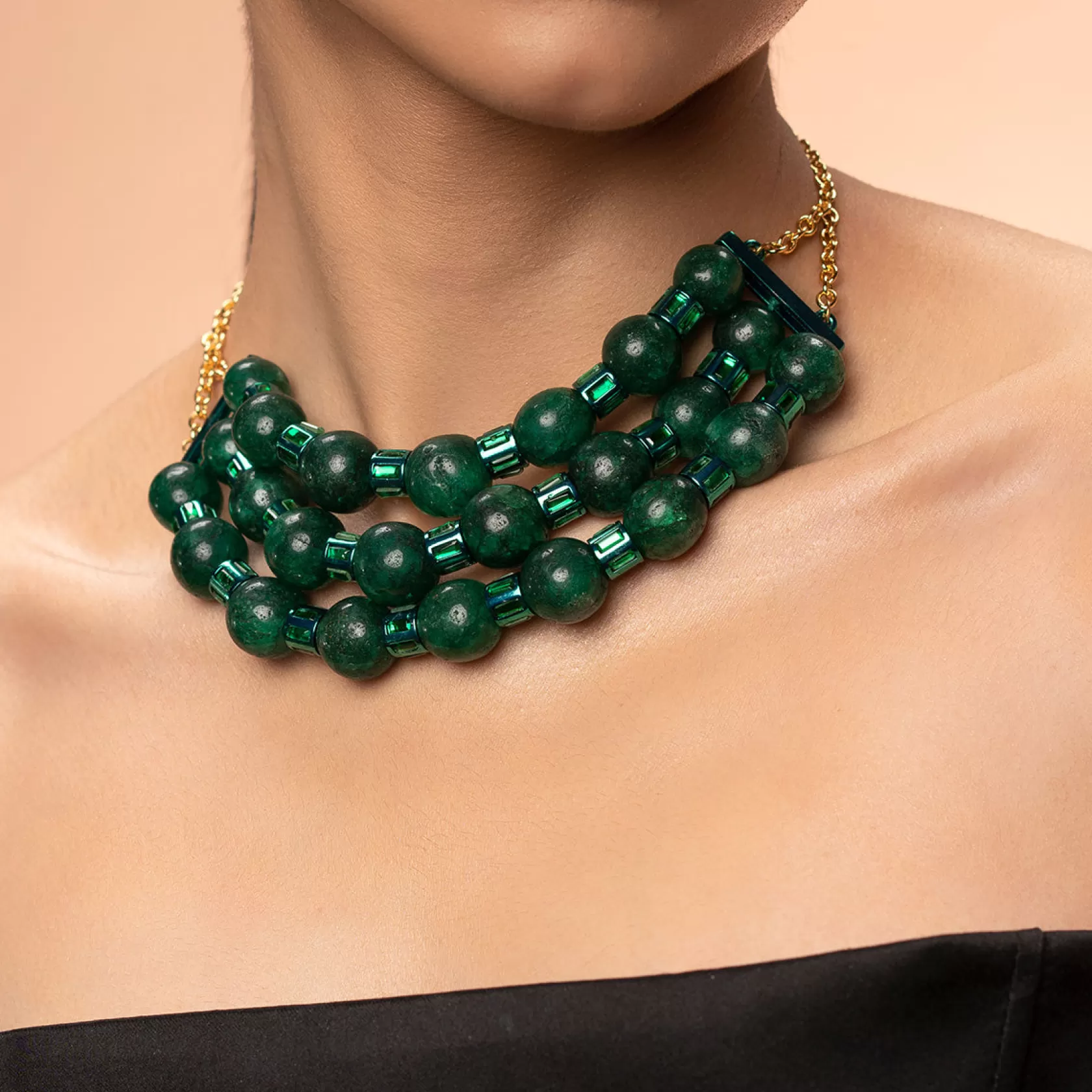 Necklace*Isharya Sultana Quartz Choker Necklace Green