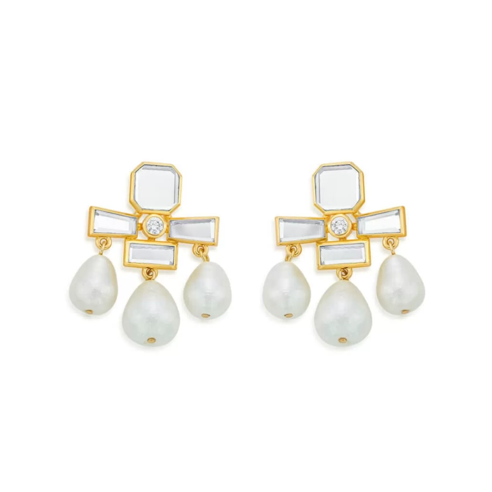 Earrings*Isharya Trio Drop Earrings White