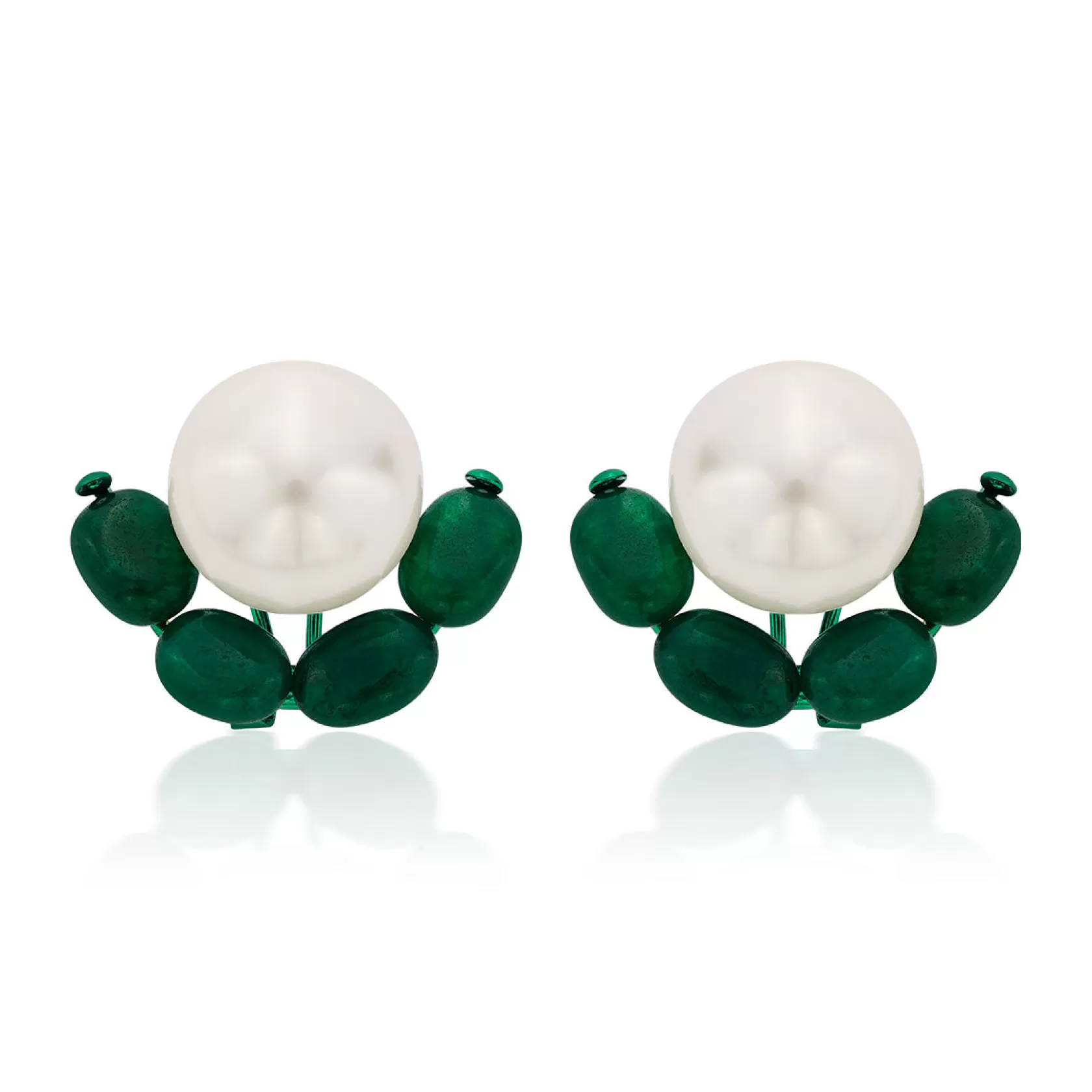 Earrings*Isharya Zeenat Pearl Stud Earrings Green