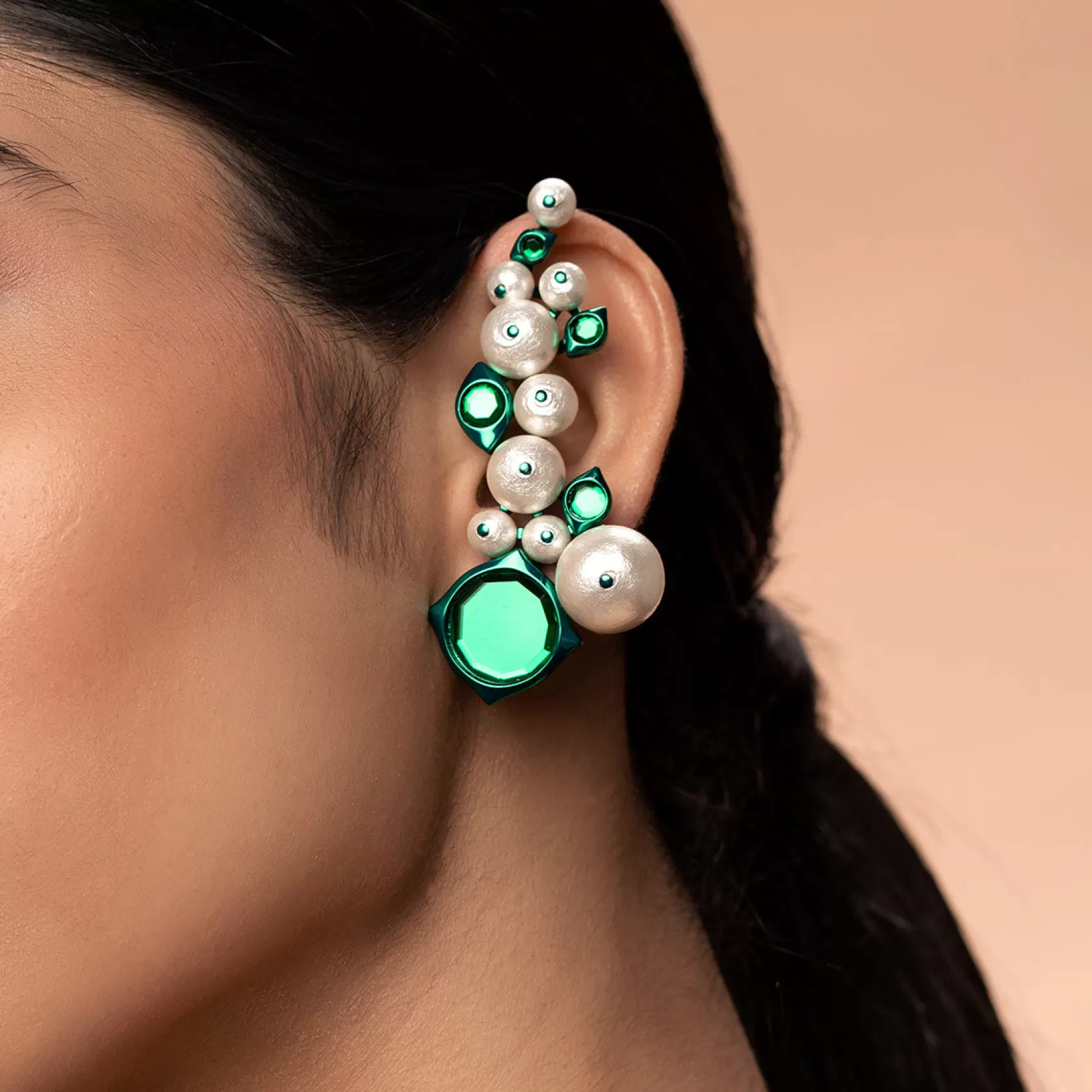 Earrings*Isharya Zeenat Pearl Vine Earrings Green