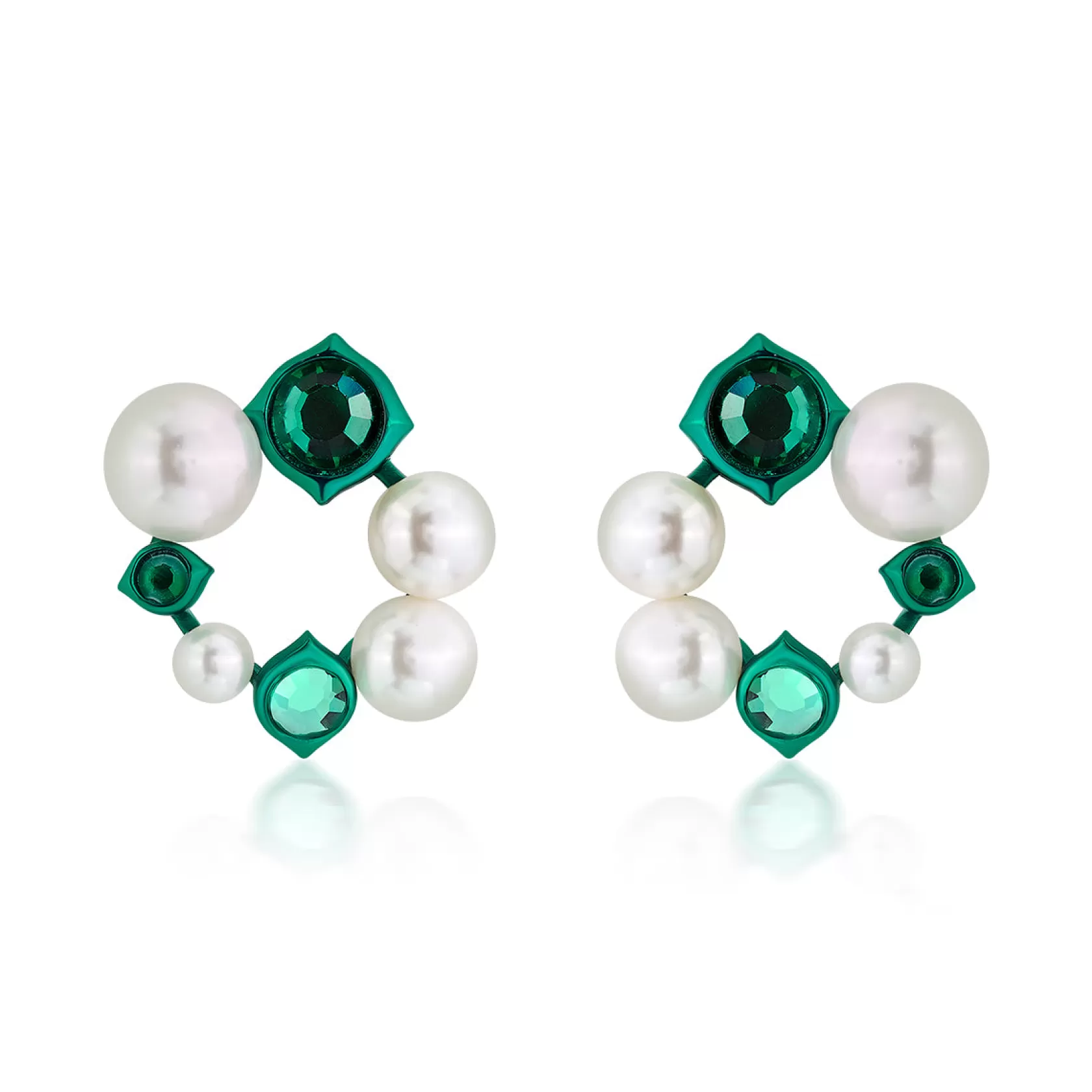 Earrings*Isharya Zeenat Quartz Pearl Earrings Green